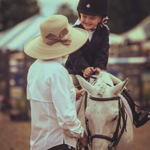 child horse rider at vermont summer festival